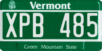 VT license plate XPB485