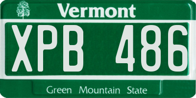 VT license plate XPB486