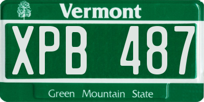 VT license plate XPB487