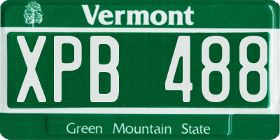 VT license plate XPB488