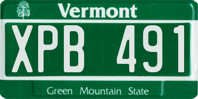 VT license plate XPB491