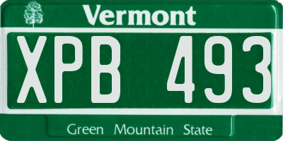 VT license plate XPB493