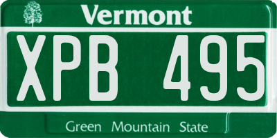 VT license plate XPB495