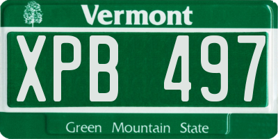 VT license plate XPB497
