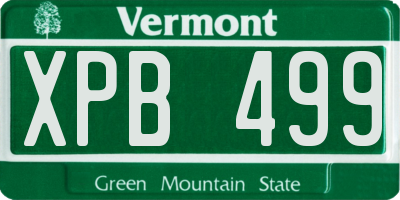 VT license plate XPB499