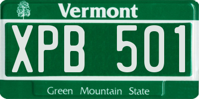 VT license plate XPB501