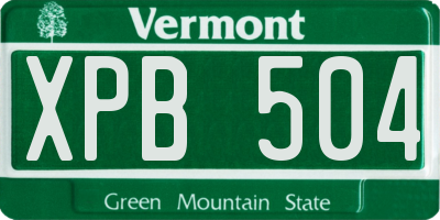 VT license plate XPB504