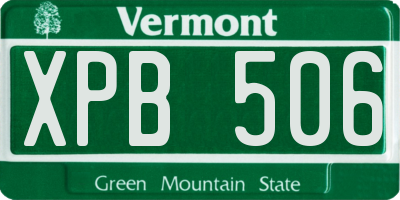 VT license plate XPB506