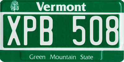 VT license plate XPB508
