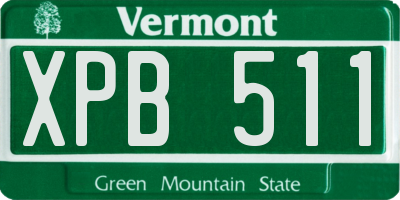 VT license plate XPB511