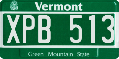 VT license plate XPB513