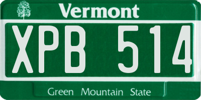 VT license plate XPB514