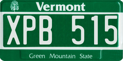 VT license plate XPB515