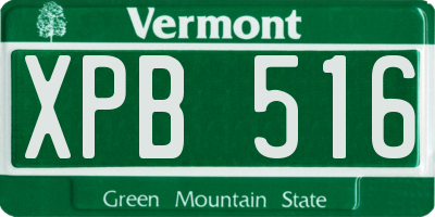 VT license plate XPB516