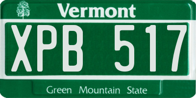 VT license plate XPB517
