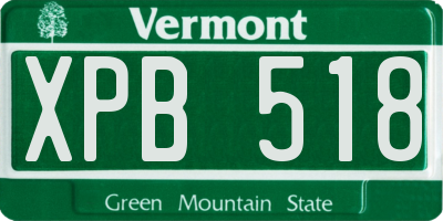 VT license plate XPB518
