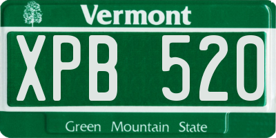 VT license plate XPB520