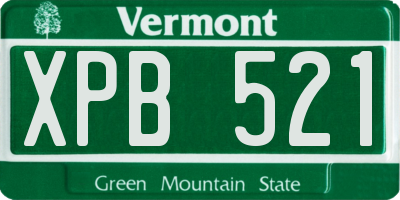 VT license plate XPB521