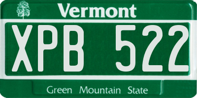 VT license plate XPB522