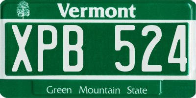VT license plate XPB524