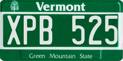 VT license plate XPB525
