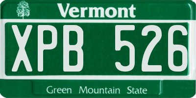 VT license plate XPB526