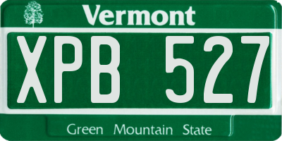 VT license plate XPB527