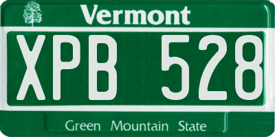 VT license plate XPB528