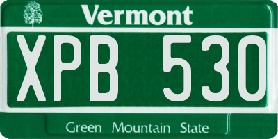 VT license plate XPB530