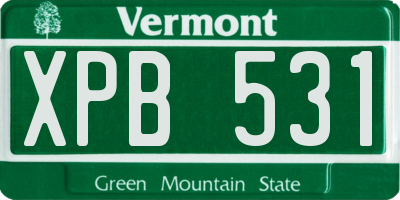 VT license plate XPB531