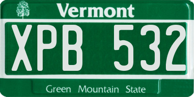 VT license plate XPB532