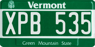 VT license plate XPB535