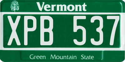 VT license plate XPB537