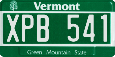 VT license plate XPB541