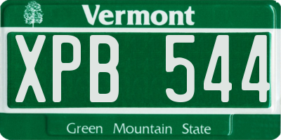 VT license plate XPB544