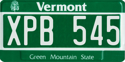 VT license plate XPB545