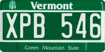 VT license plate XPB546