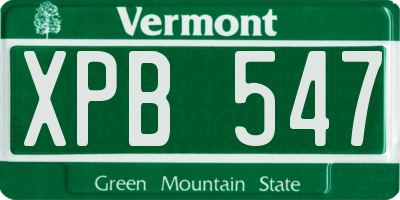 VT license plate XPB547