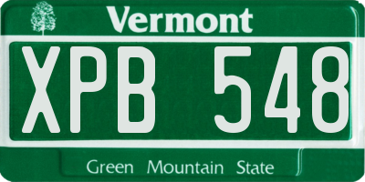 VT license plate XPB548