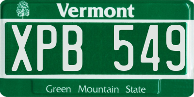 VT license plate XPB549