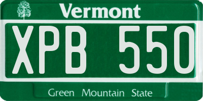 VT license plate XPB550