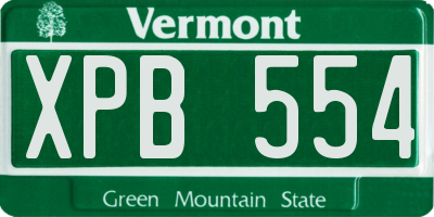 VT license plate XPB554