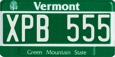 VT license plate XPB555