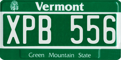 VT license plate XPB556