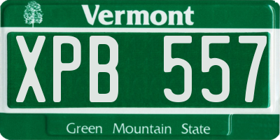 VT license plate XPB557