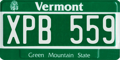 VT license plate XPB559