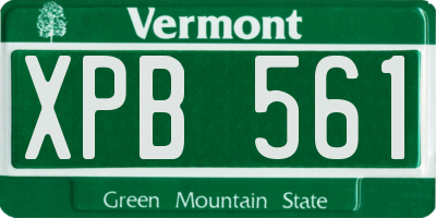 VT license plate XPB561