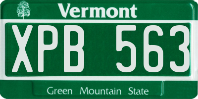 VT license plate XPB563