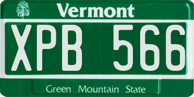 VT license plate XPB566