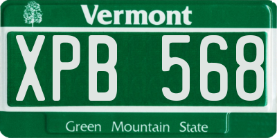 VT license plate XPB568